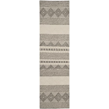 Safavieh Natura Runner Hand Woven Rug, Grey and Ivory - 2 ft.-3 in. x 8 ft. NAT102A-28
